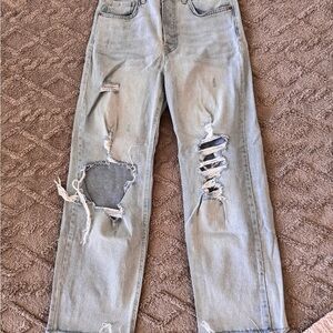 Wild Fable Light Blue Distressed Straight Leg Jeans